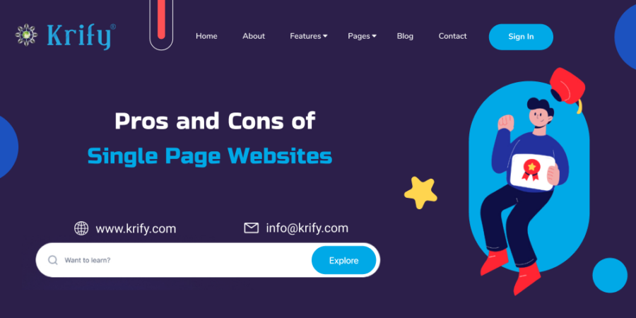 pros and cons of having single page website